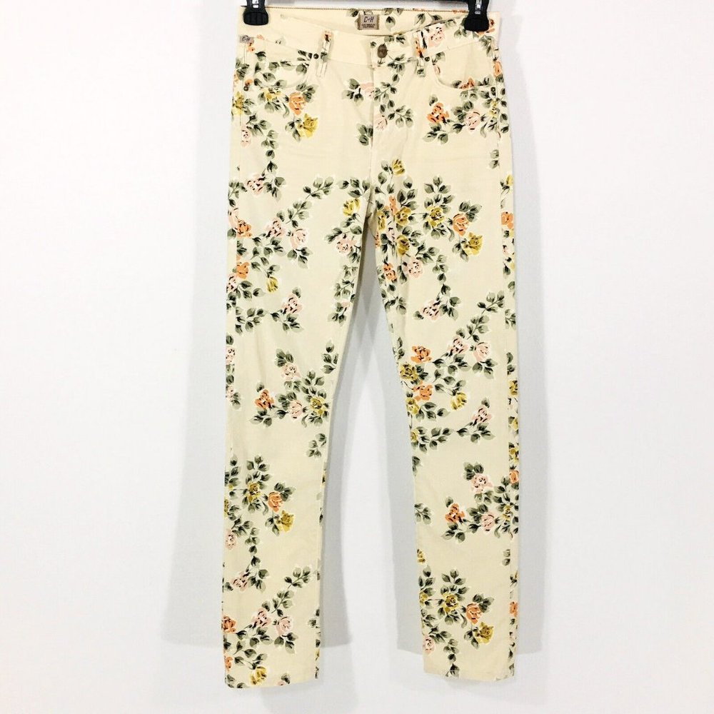 Citizens of Humanity Sz 27 Mandy High Waist Retro Slim Roll Up Floral Jeans - Picture 2 of 16